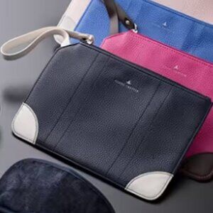 Globe Trotter ANA Amenity Travel Kit Navy Blue Pouch Bag
